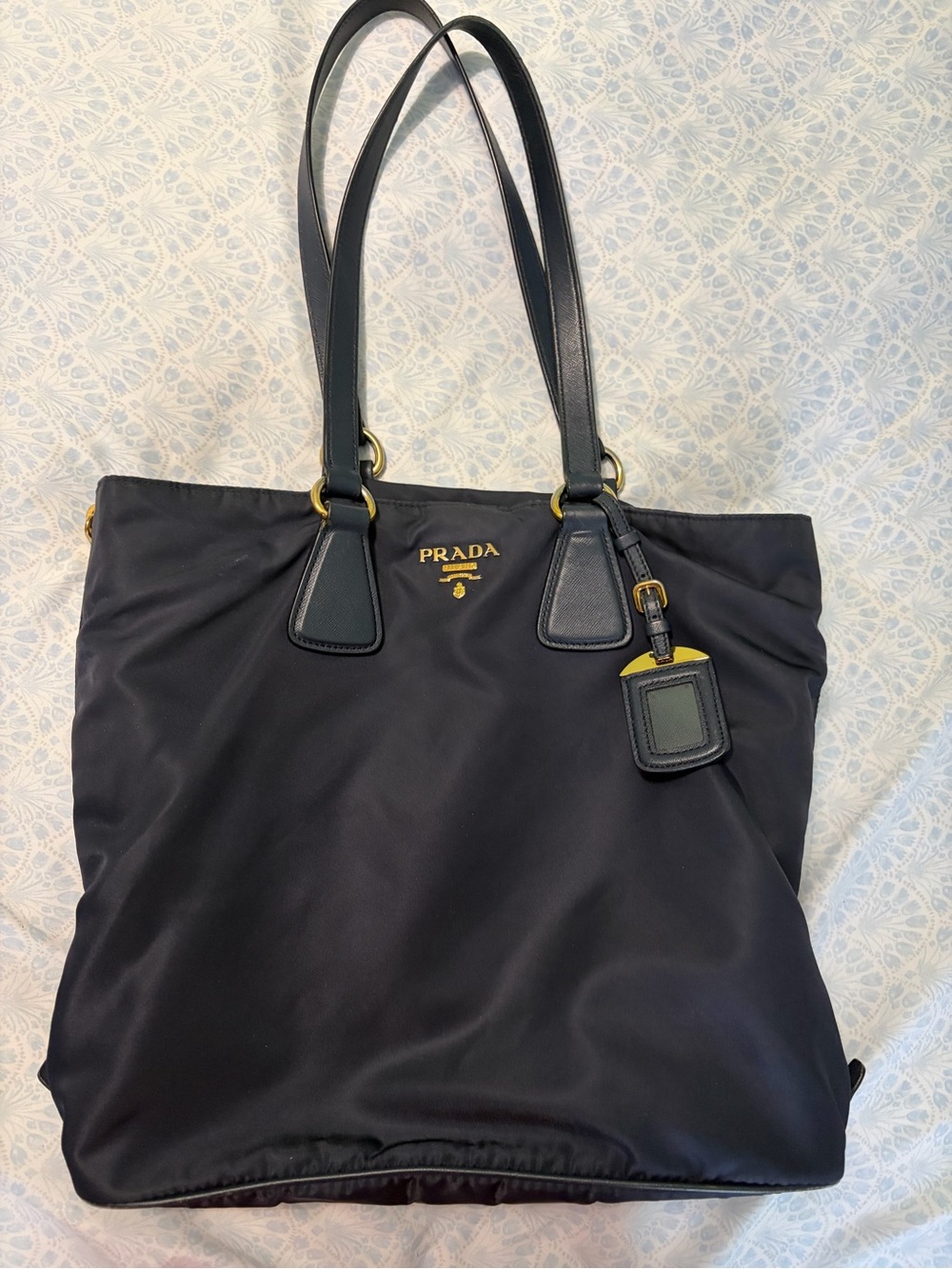 RARE Prada Tessuto Nylon Side zip Tote Bag with Leather Trim